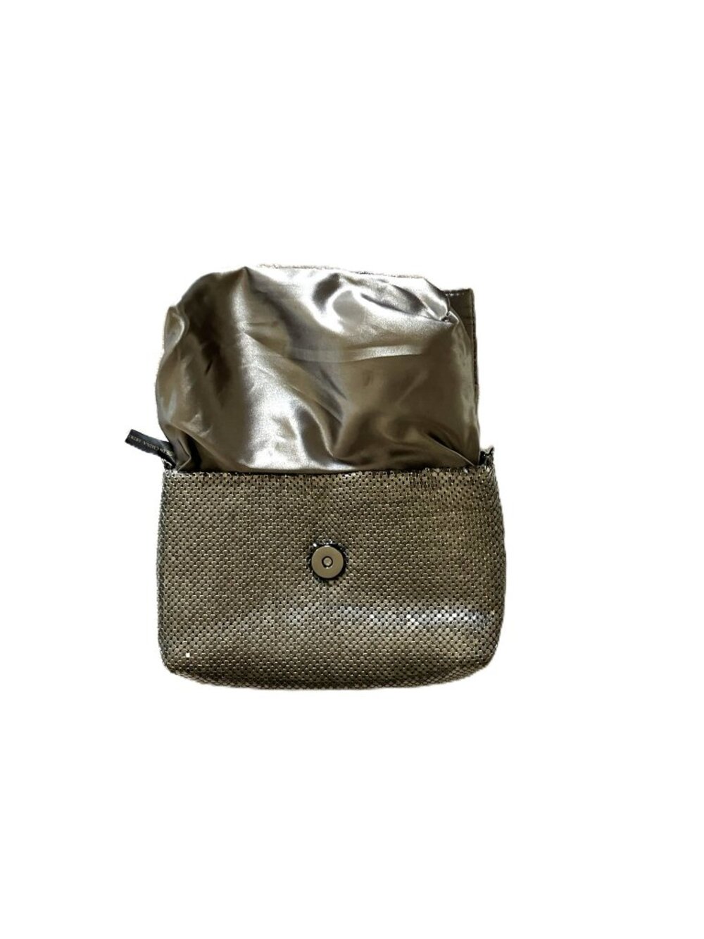 Jessica McClintock Silver Metal Mesh Chain Crossbody Clutch Bag | Bow Detail - Picture 8 of 12